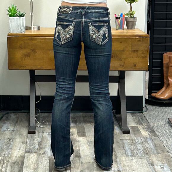 y2K Vintage Low Rise Boot Cut Hydraulic Jeans, Size 4 - Picture 1 of 8